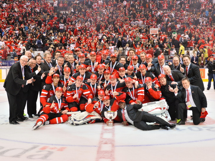 Team Canada defeated Team Russia 5-4 to capture the 2015 World Junior Championship on Monday January 5, 2015 at the Air Canada Centre in Toronto, ON. Photo by Terry Wilson / CHL Images.