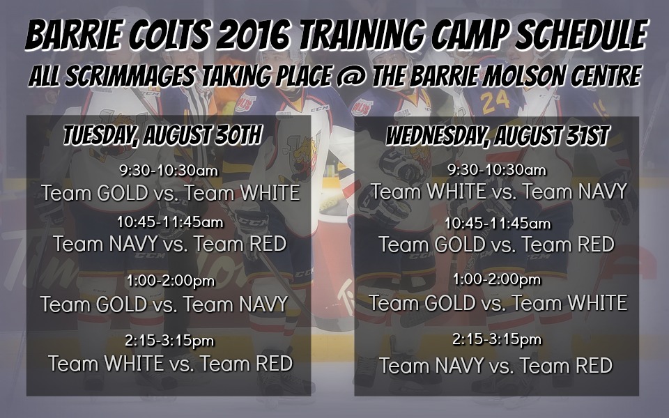 Training Camp 2016 Schedule