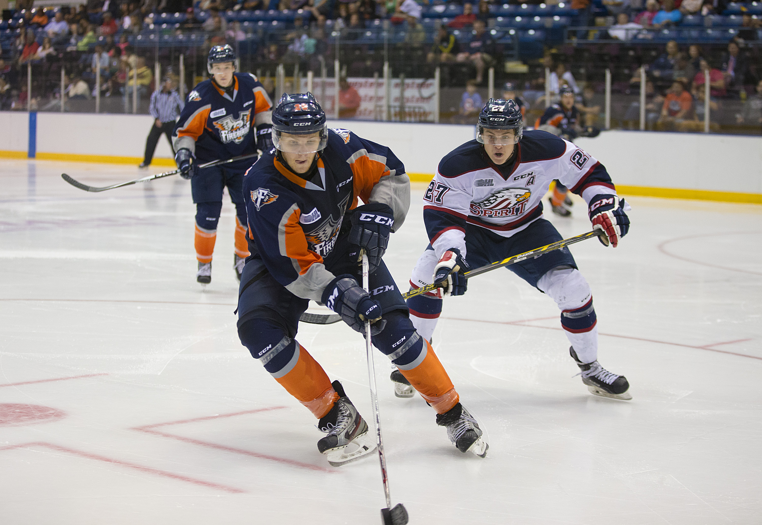 Patins à Glace CCM AS-V Pro Kaden Pitre - Portés OHL, Flint Firebirds, Taille 8