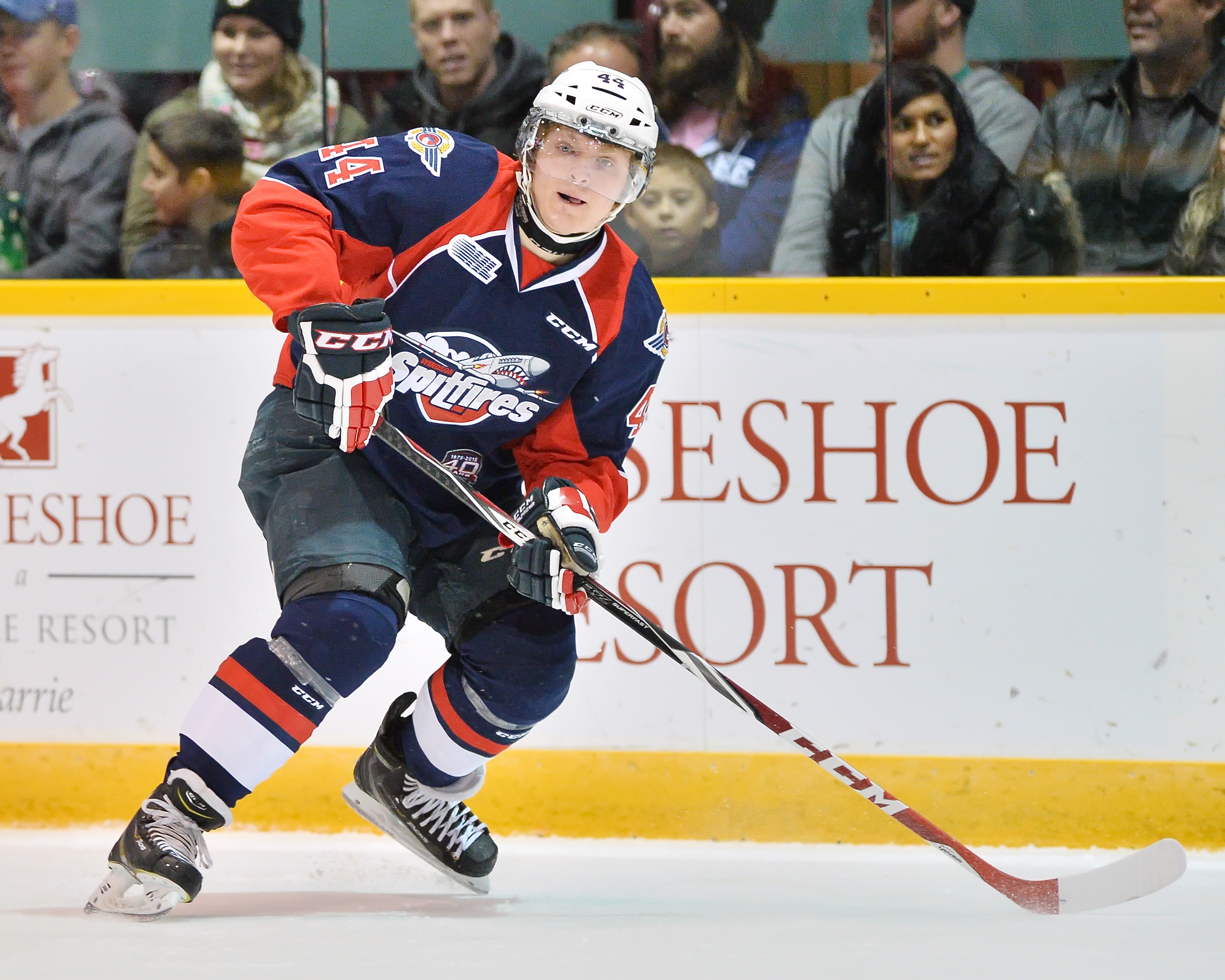 Luke Kirwan of the Windsor Spitfires. Photo by Terry Wilson/OHL Images.