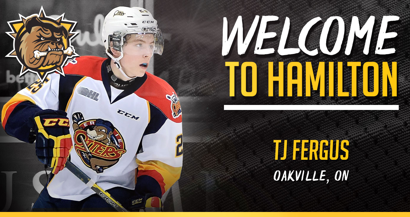 BULLDOGS ACQUIRE TJ FERGUS FROM ERIE Brantford Bulldogs