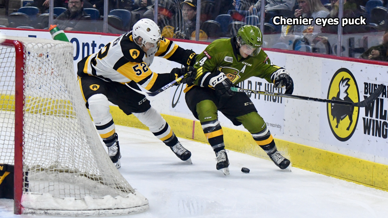 North Bay Battalion's Chenier eyes puck
