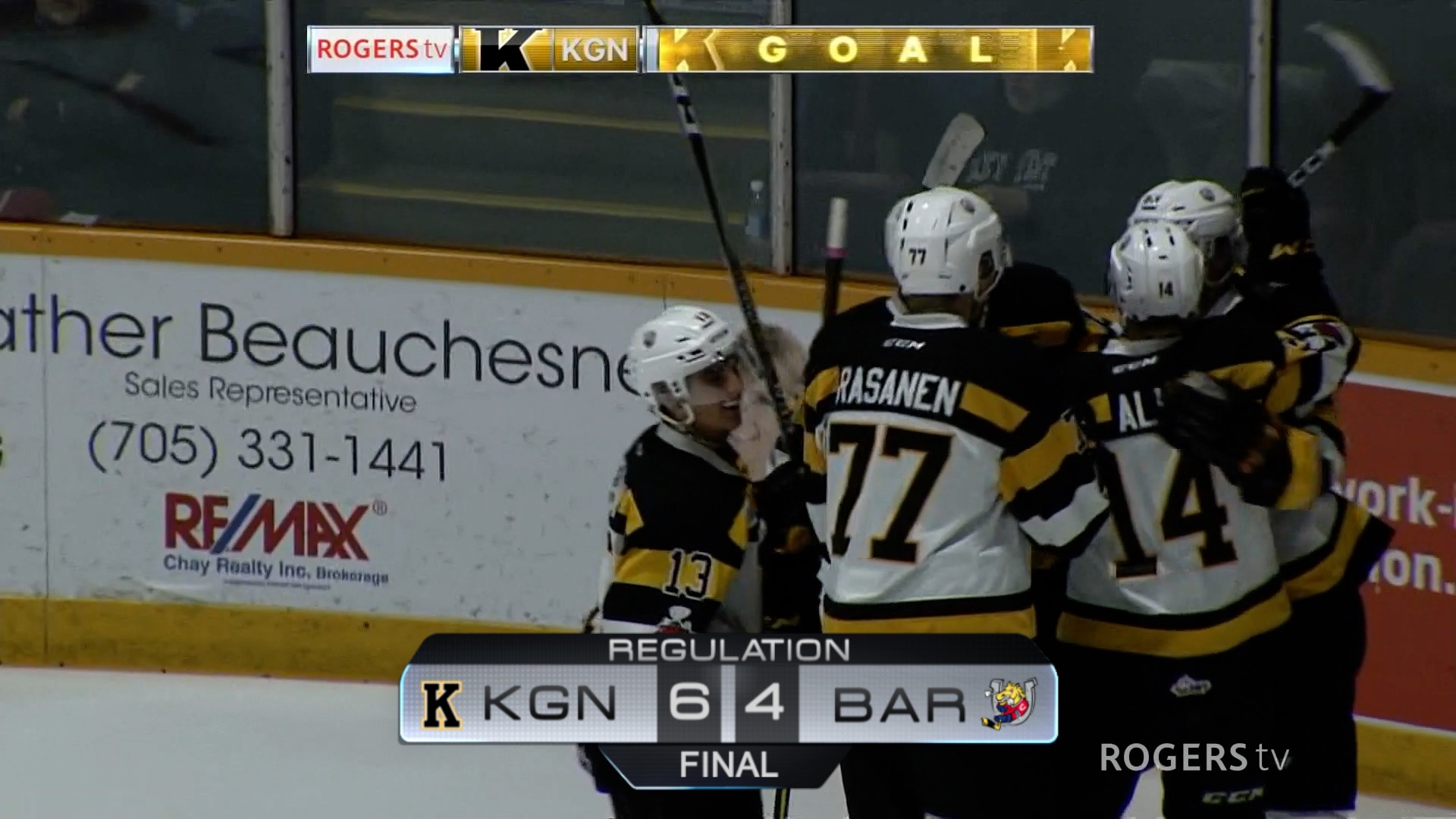 Jan. 6/18 - KGN (6) - BAR (4) - Ontario Hockey League