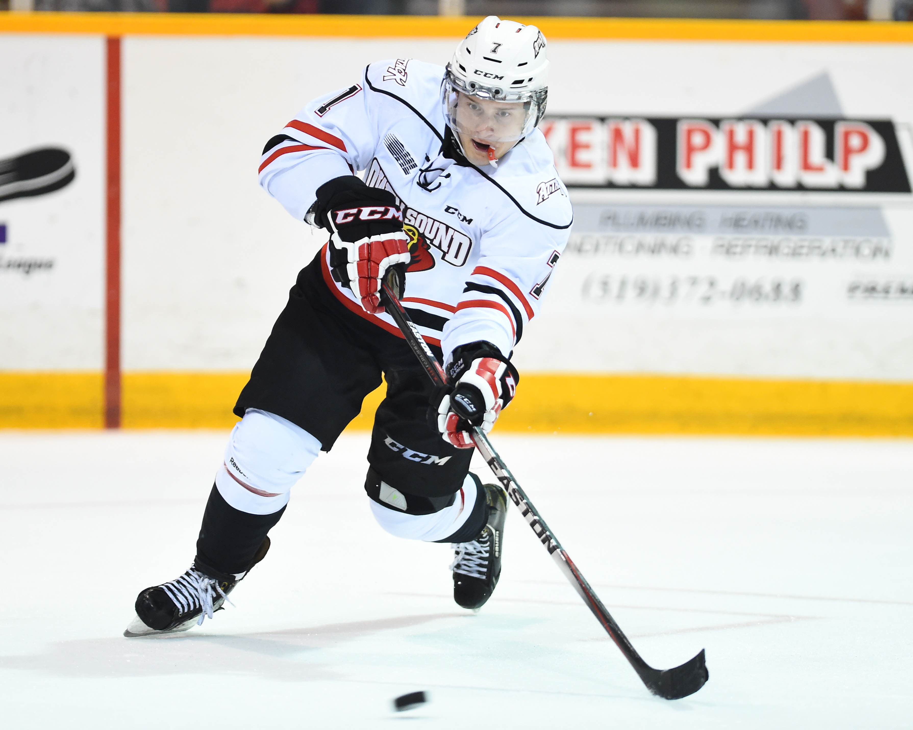 Daniel Milne of the Owen Sound Attack. Photo by Aaron Bell/OHL Images