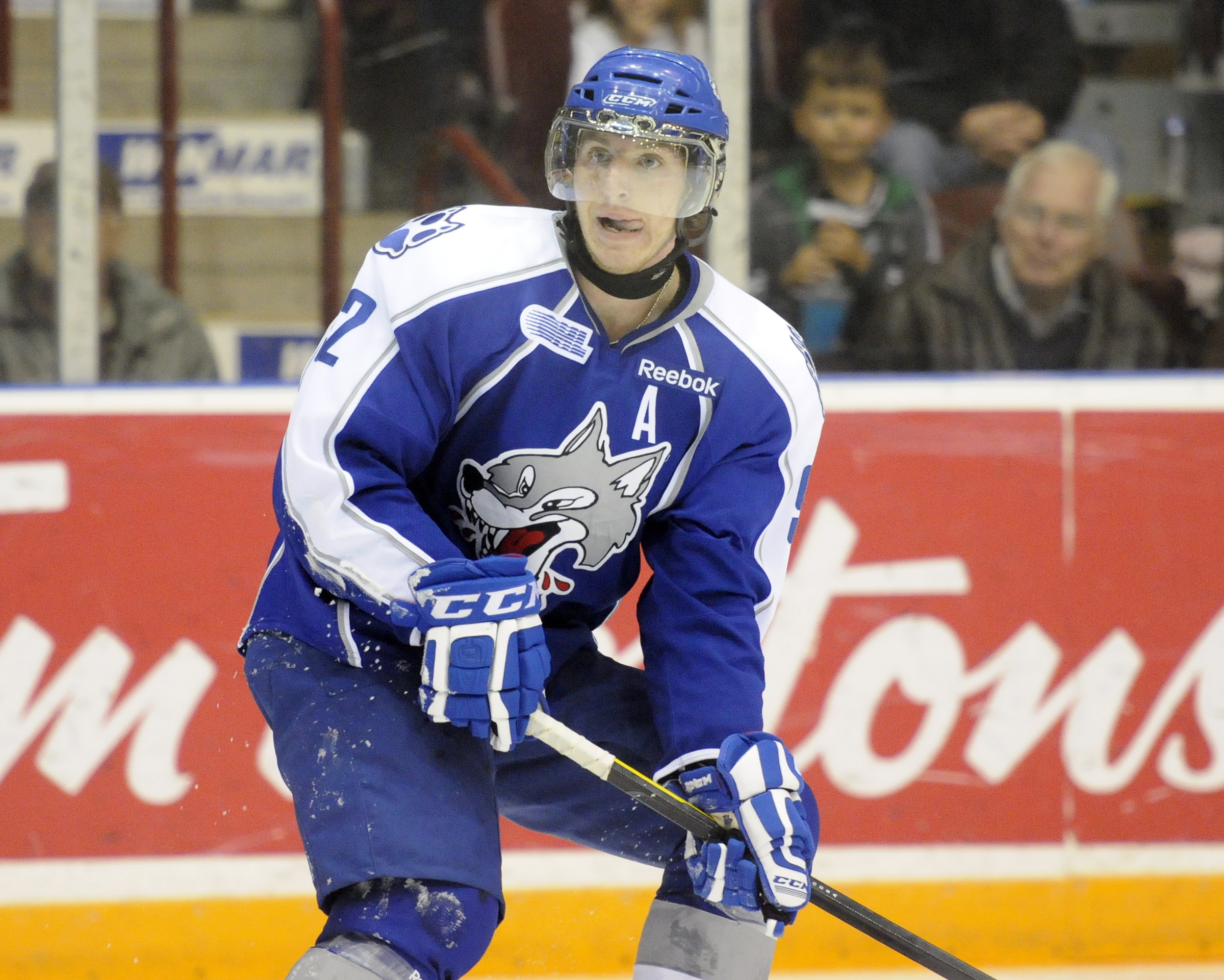 Michael Sgarbossa of the Sudbury Wolves. Photo by Aaron Bell/OHL Images