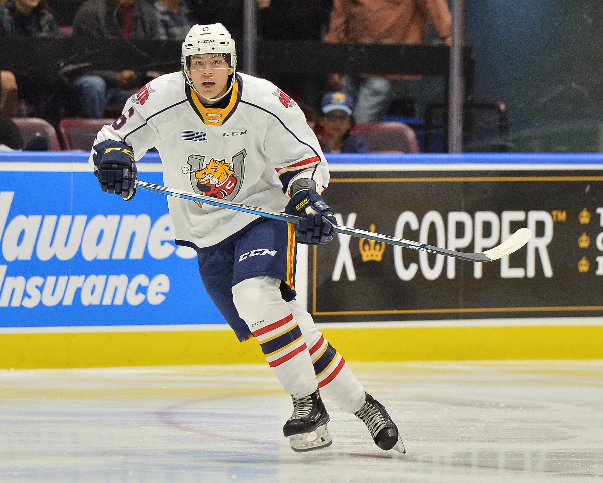 Victor Hadfield of the Barrie Colts. Photo by Terry Wilson / OHL Images.