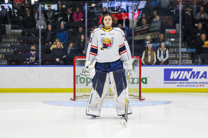 Anson Thornton zeroes in during the national anthem. (Photo: Josh Kim)