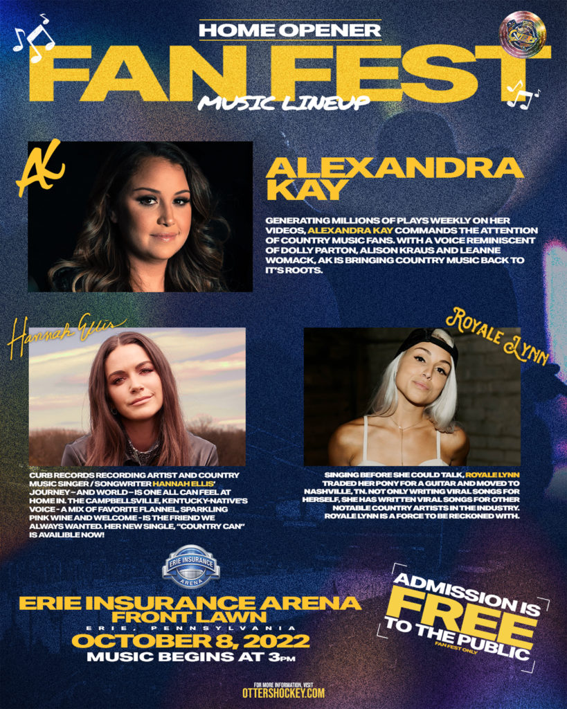 INAUGURAL FAN FEST WELCOMES COUNTRY STARS, TO ERIE OTTERS' OPENER – Otters