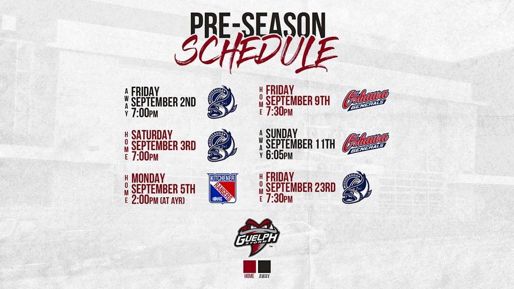 OHL Announces 2022 Preseason Schedule Guelph Storm
