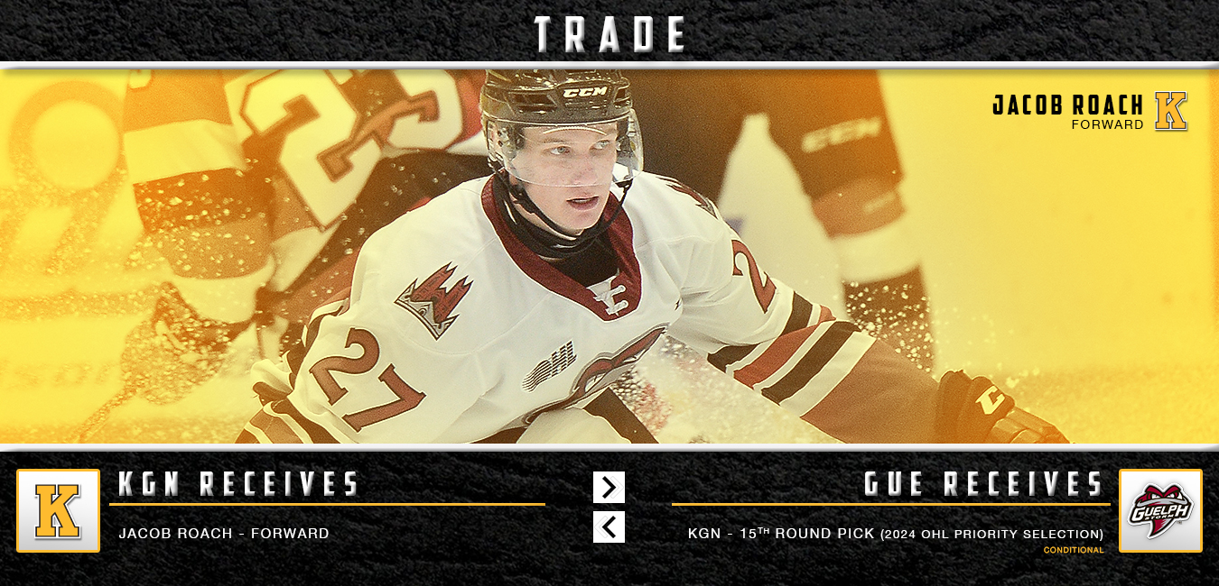 Kingston Acquires Guelph Storm Forward Jacob Roach