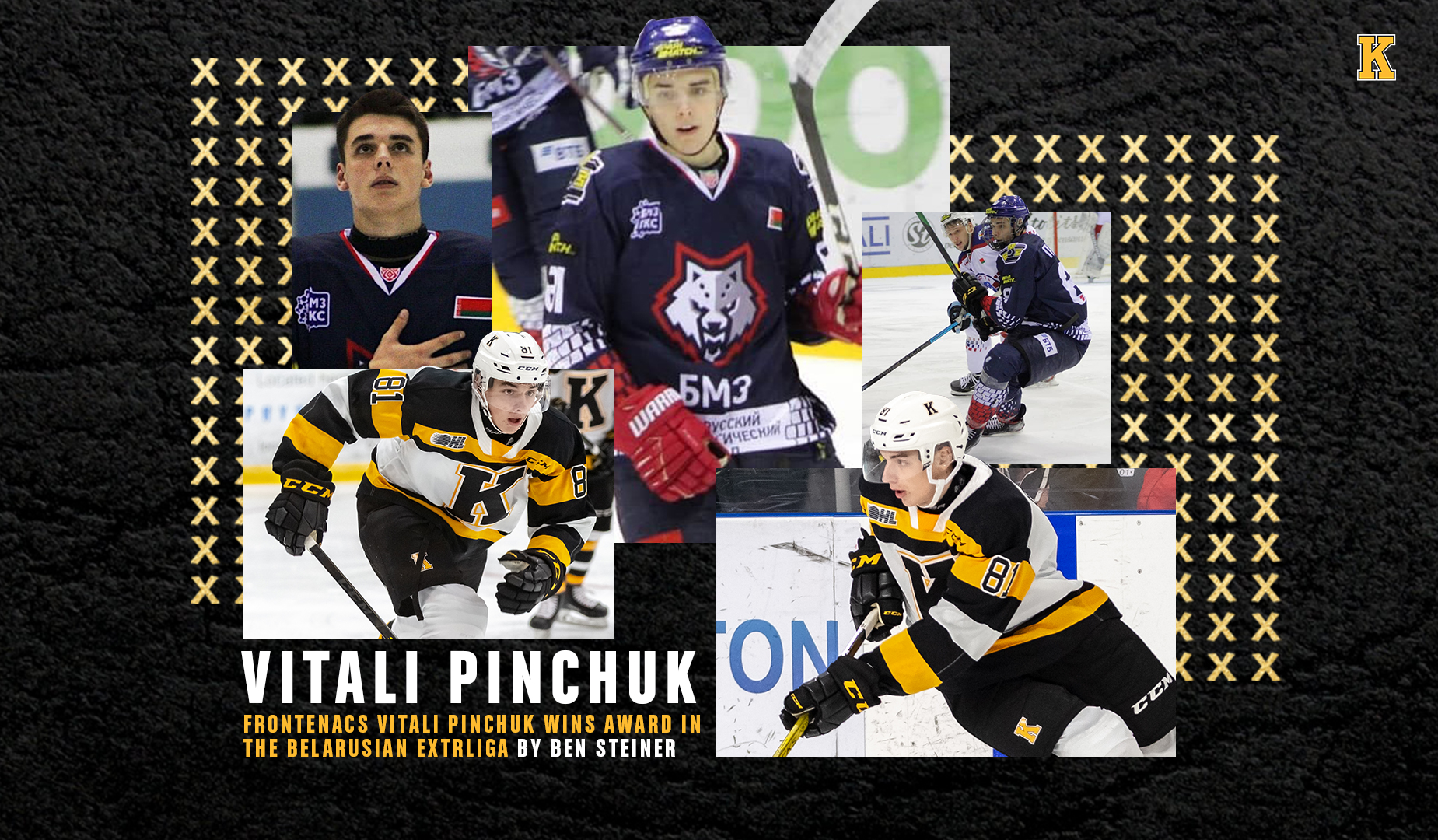 Frontenacs Vitali Pinchuk wins award in the Belarusian Extrliga