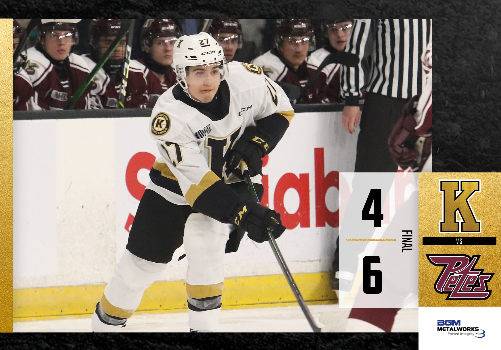 Fronts fall 6-4 to the Petes on Thursday night. #KGNvsPBO