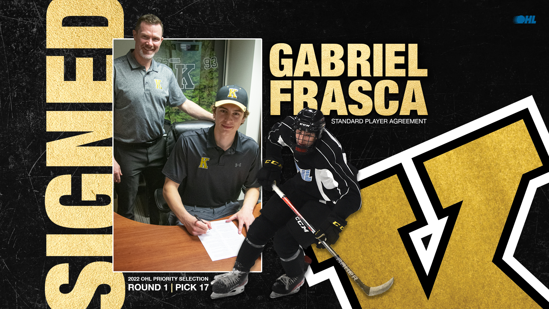 Frontenacs Sign Gabriel Frasca to a Standard Player Agreement