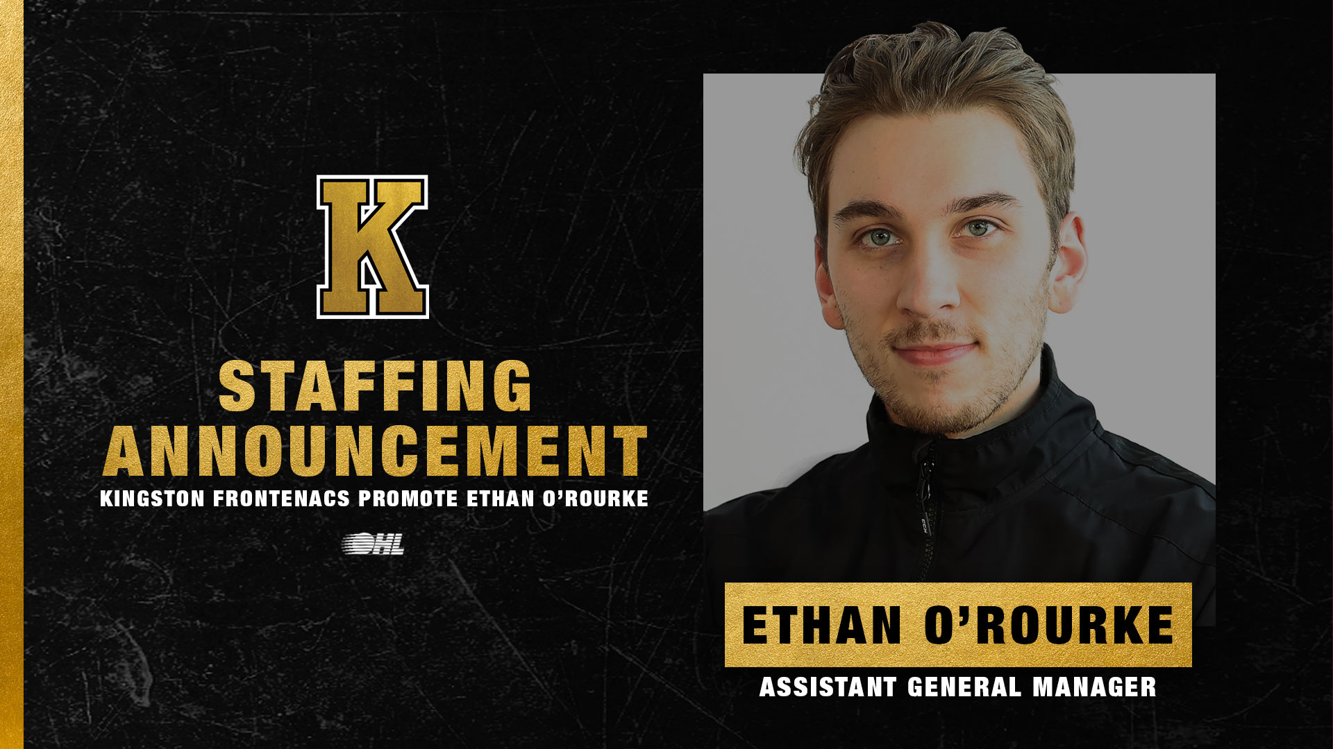 Frontenacs promote Ethan O’Rourke to Assistant General Manager