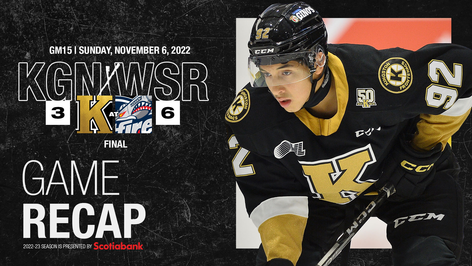 Frontenacs battle, but Spitfires pull away in the third period