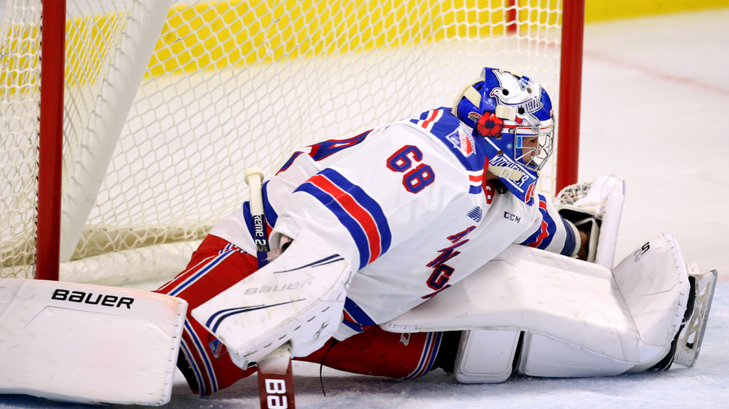 Jacob Ingham in net for the Rangers