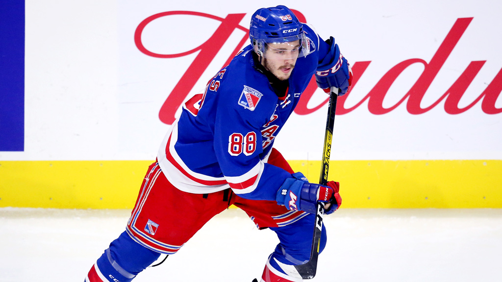 Greg Meireles skating for the Kitchener Rangers