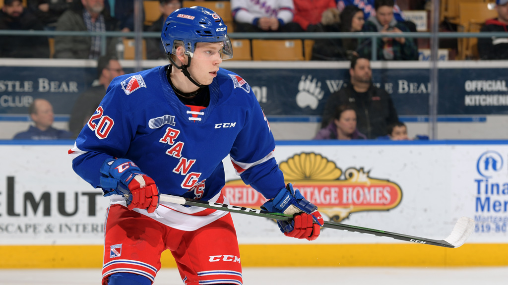 Isaac Langdon with the Kitchener Rangers