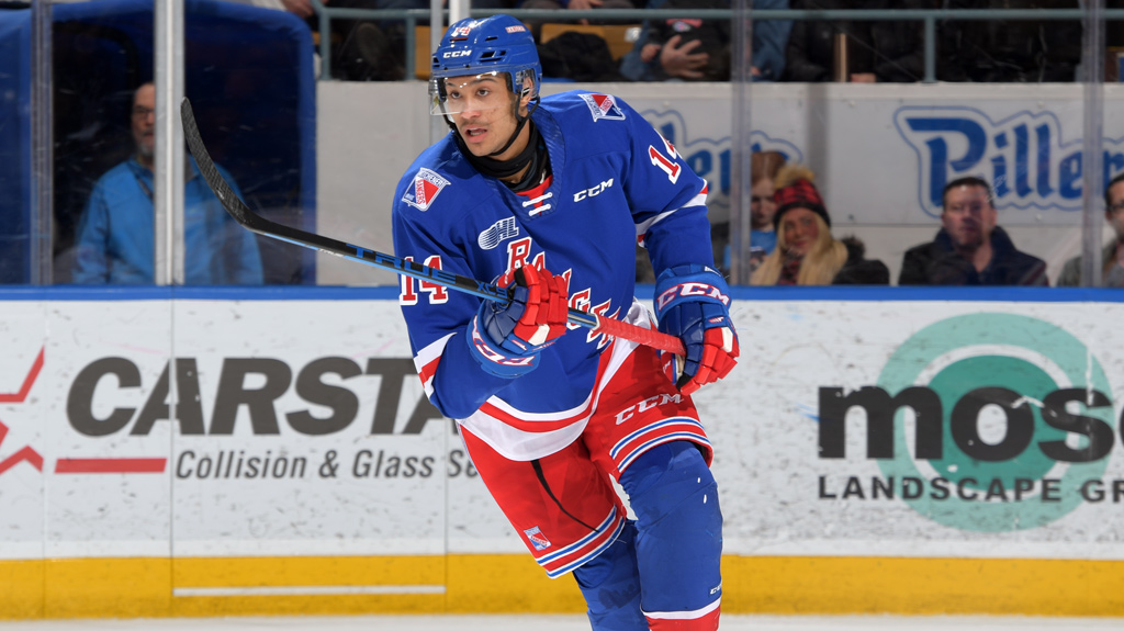 Serron Noel with the Kitchener Rangers