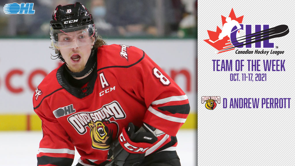 S Perrott Named To Chl Team Of The Week For Oct 11 17 Ontario Hockey League S Perrott Named To Chl Team Of, Canada Whl Ice Hockey League Table