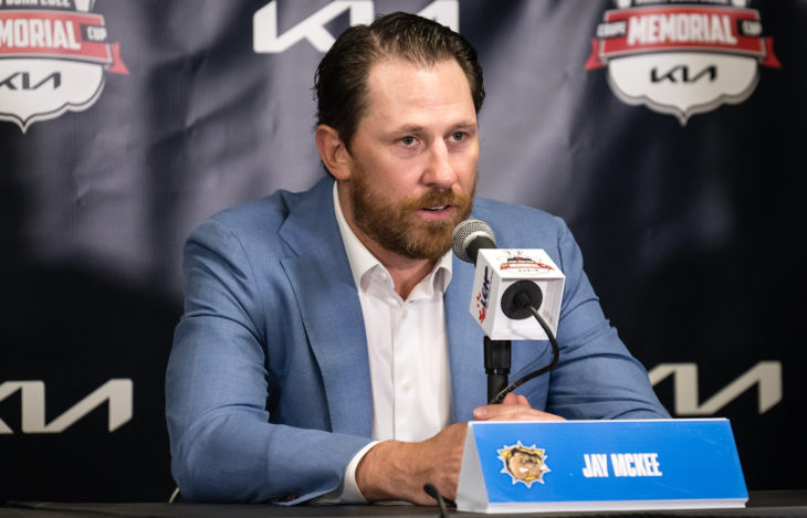 Bulldogs Head Coach Jay McKee meets the media in Saint John Ontario