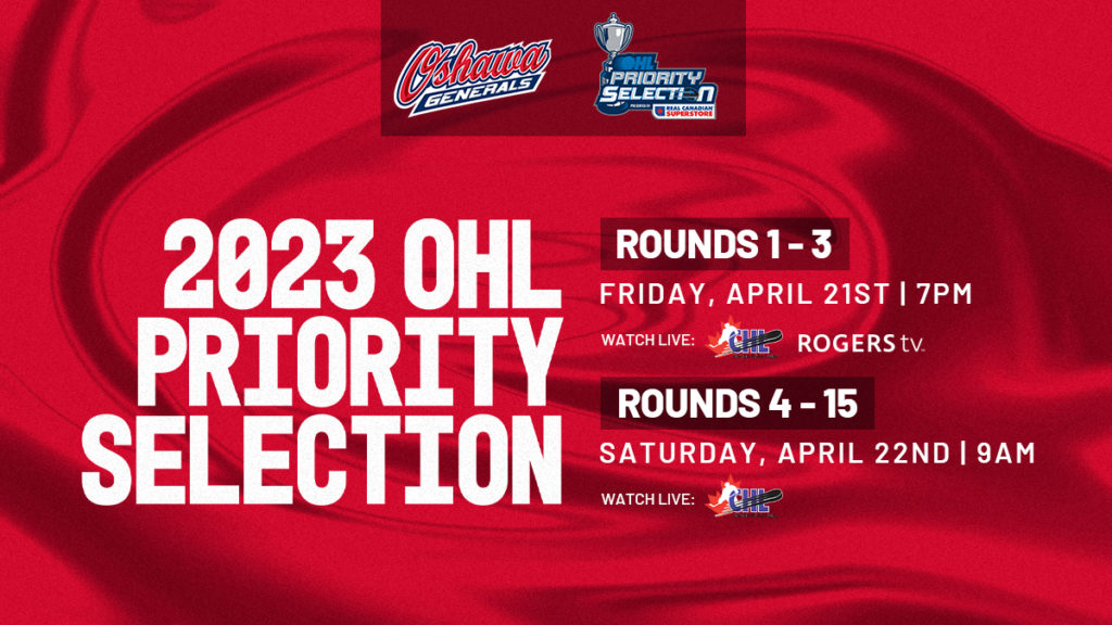 2023 OHL Priority Selection begins tomorrow Oshawa Generals