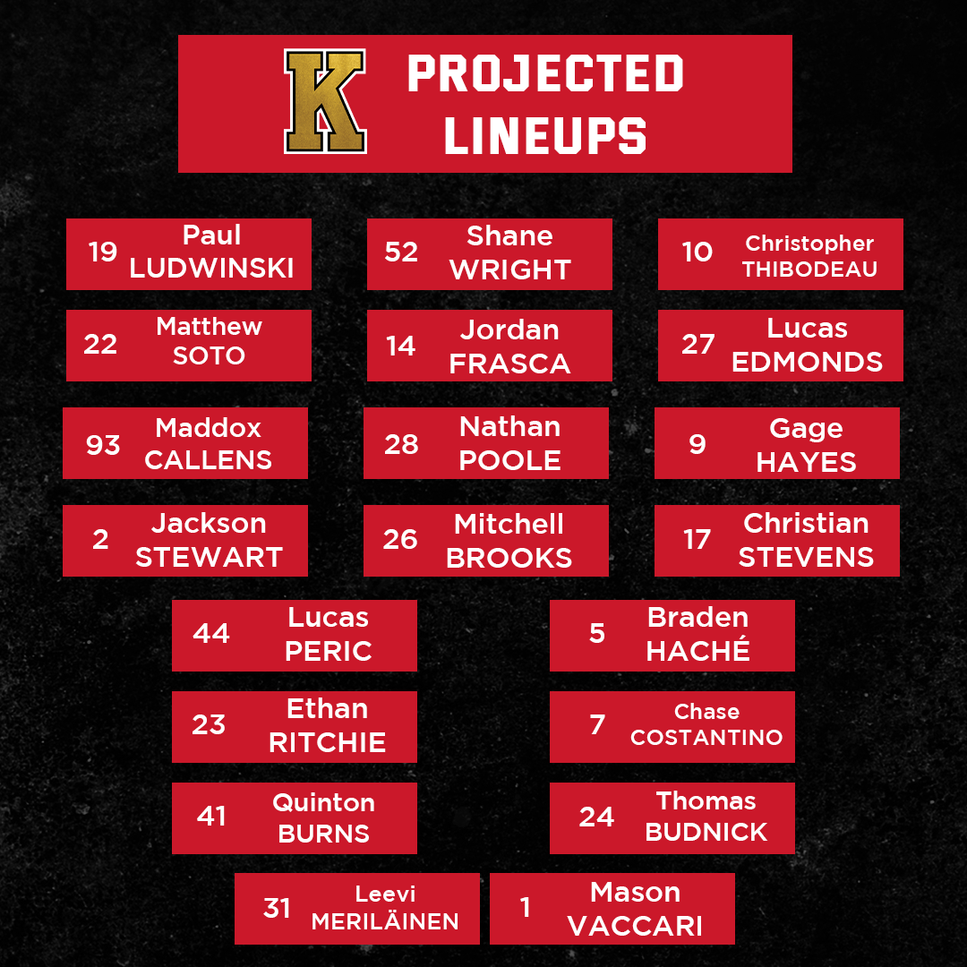Line combinations Ottawa 67s