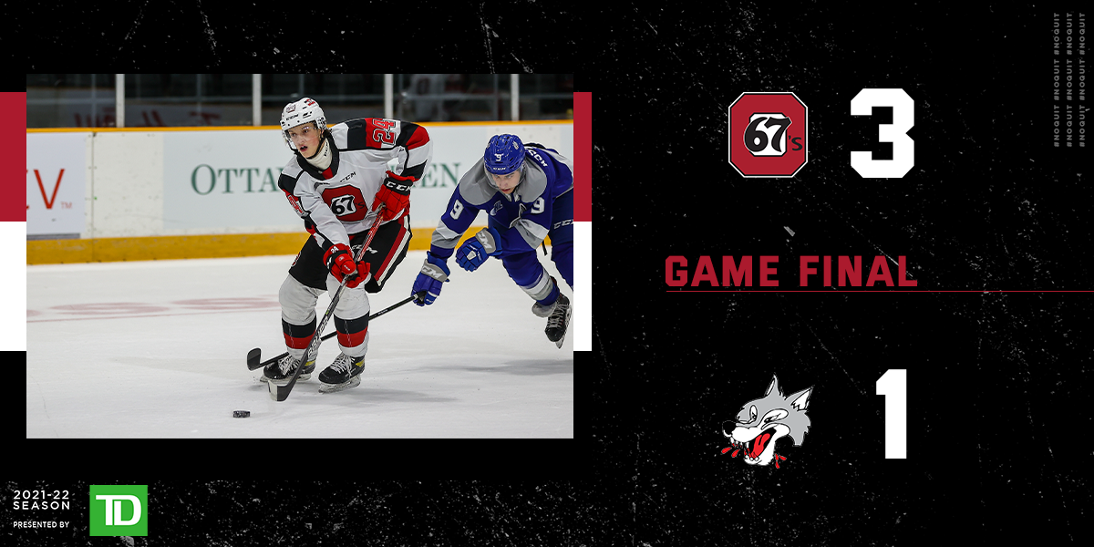Final 3-1 win graphic vs the Sudbury wolves