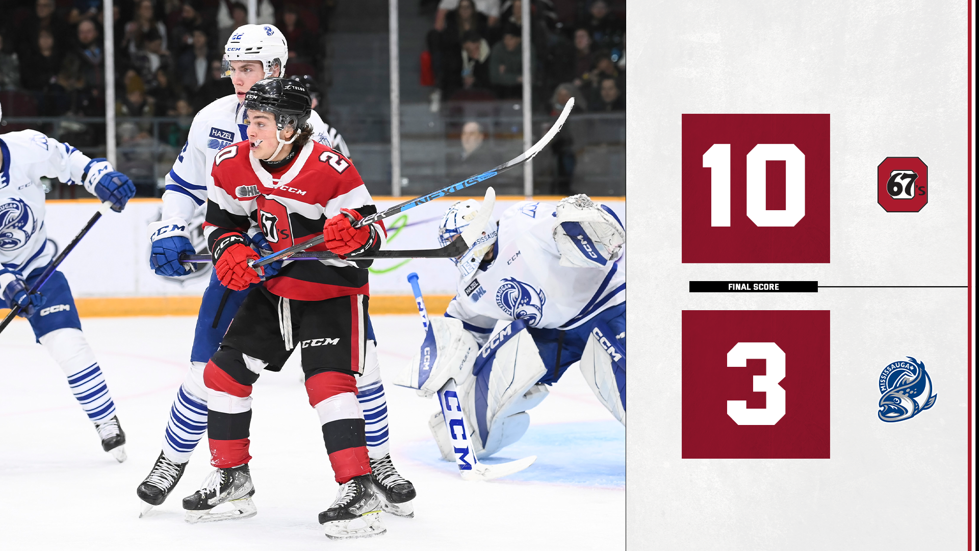 67's put up 10 in wild win over Steelheads - Ottawa 67s