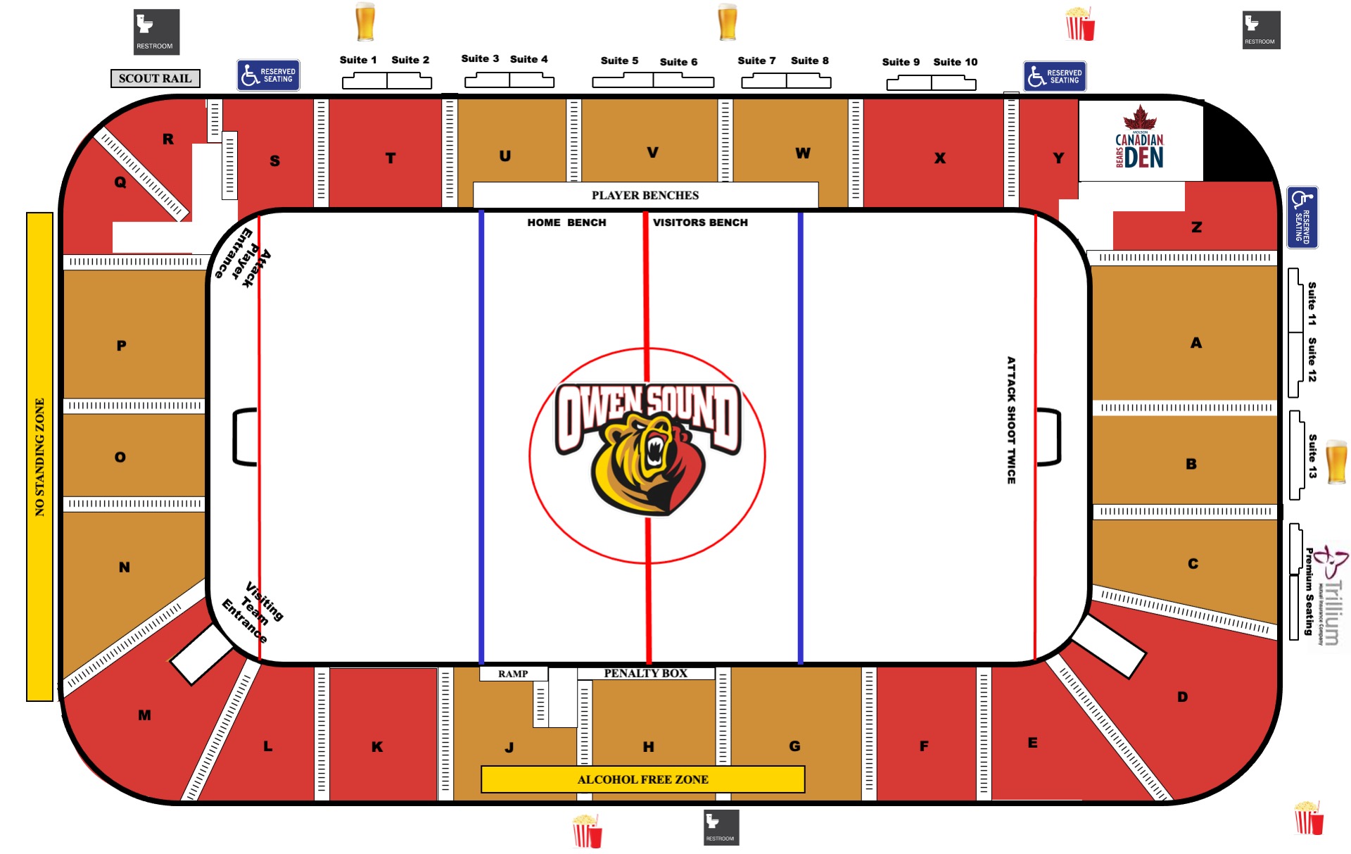 Seating Map Owen Sound Attack
