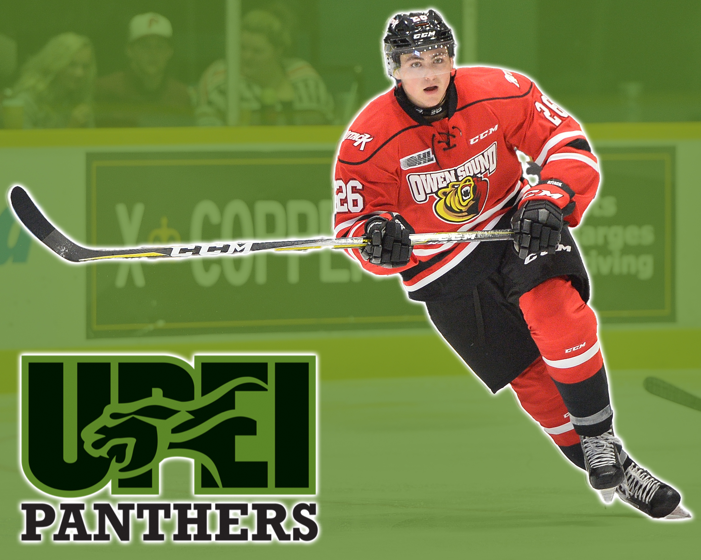 Kaleb Pearson of the Owen Sound Attack. Photo by Terry Wilson / OHL Images.