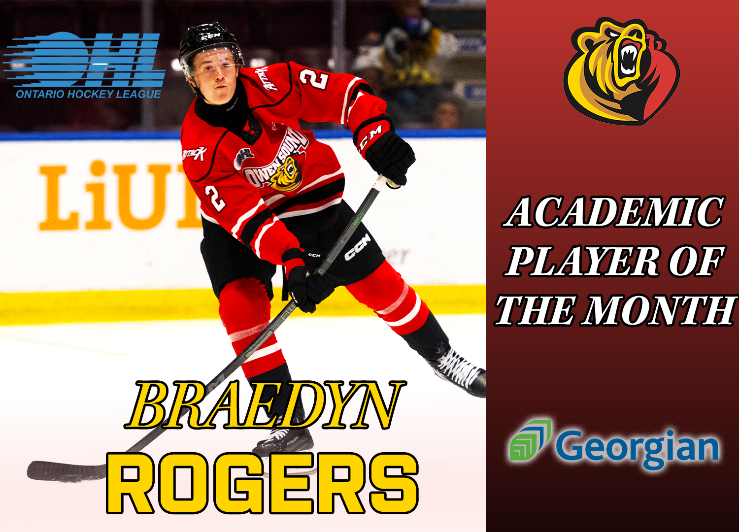 Rogers Academic Player of the Month
