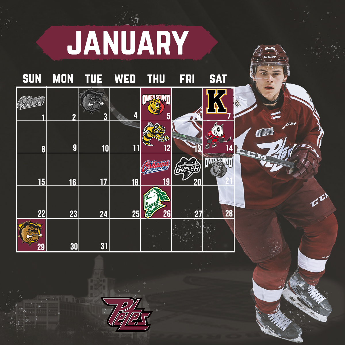 January 2022 Petes Schedule