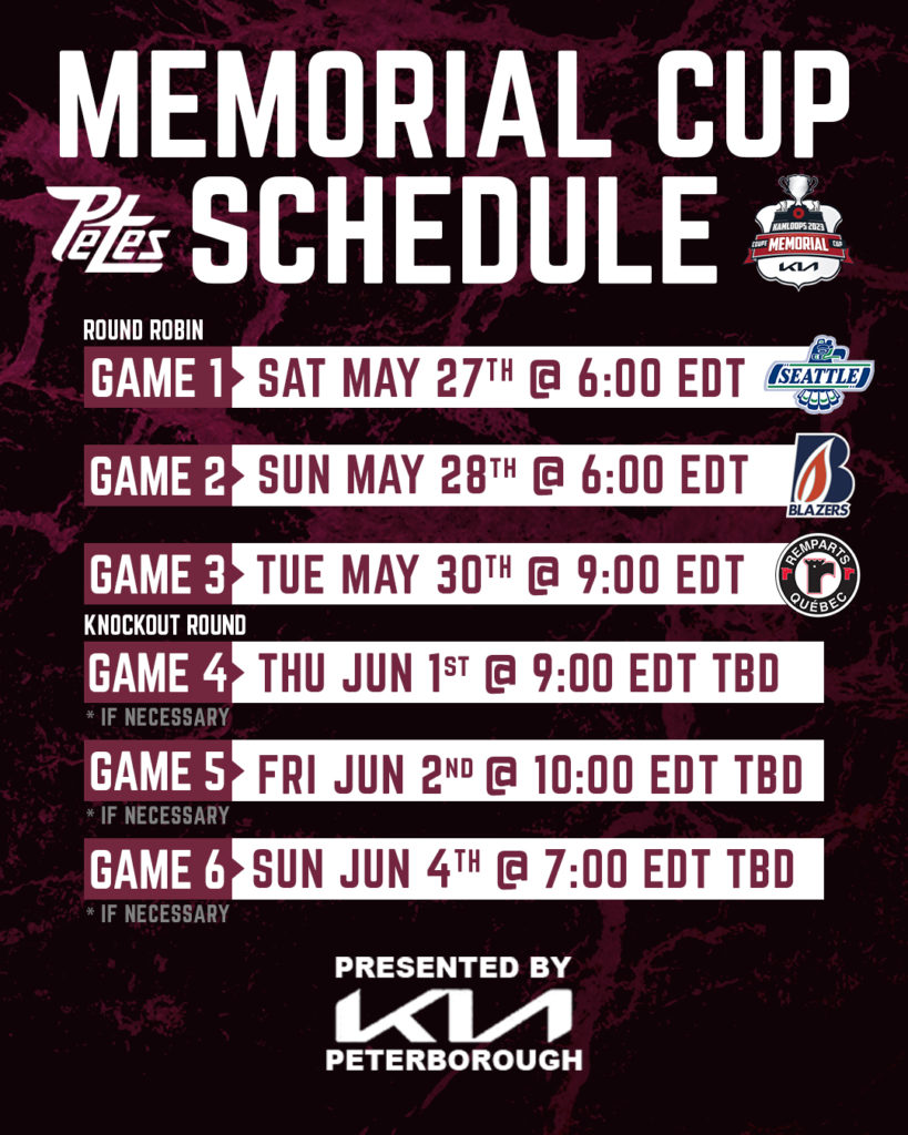 Petes Headed to Memorial Cup Presented by Kia in Kamloops, BC